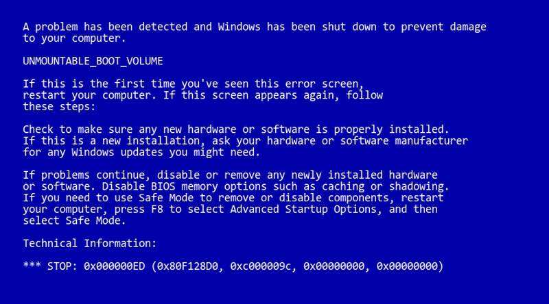 蓝屏死机（BSOD）